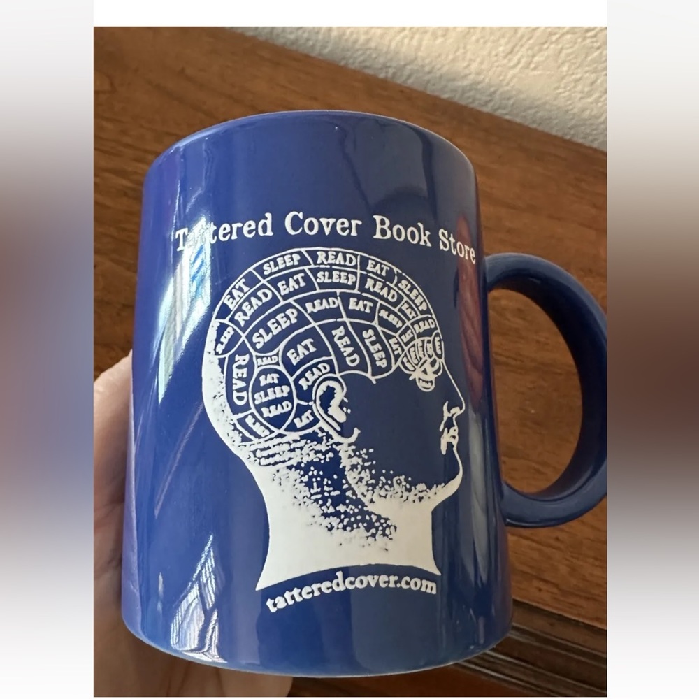 Tattered Cover Book Store Mug, Denver Colorado Blue W/White Letters Book Lovers